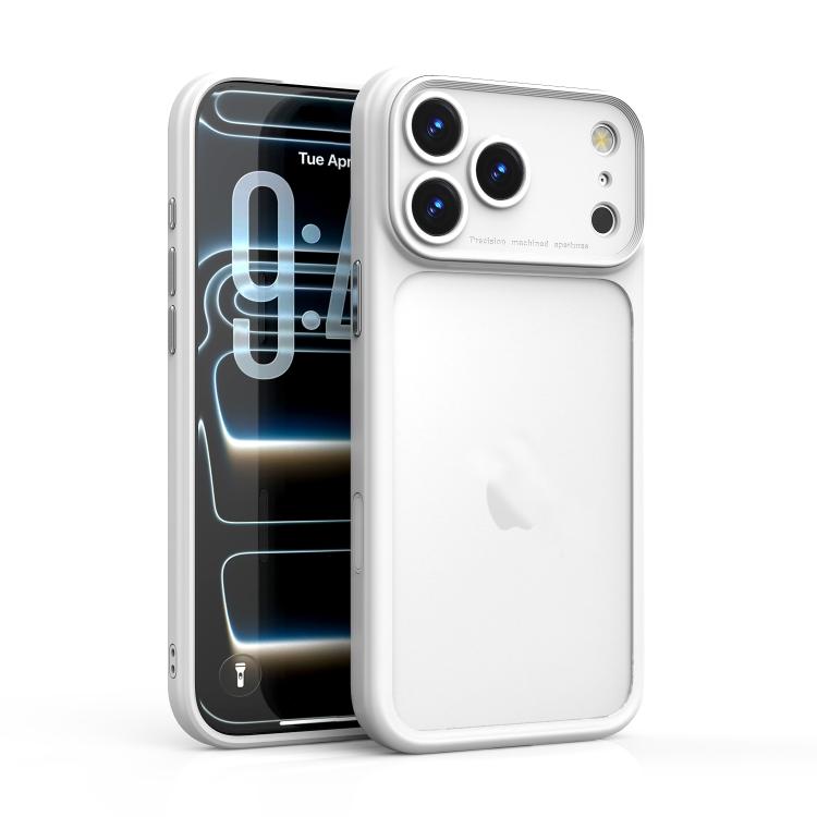 For iPhone 17 Pro Precision Hole PC Transparent Shockproof Phone Case(White)