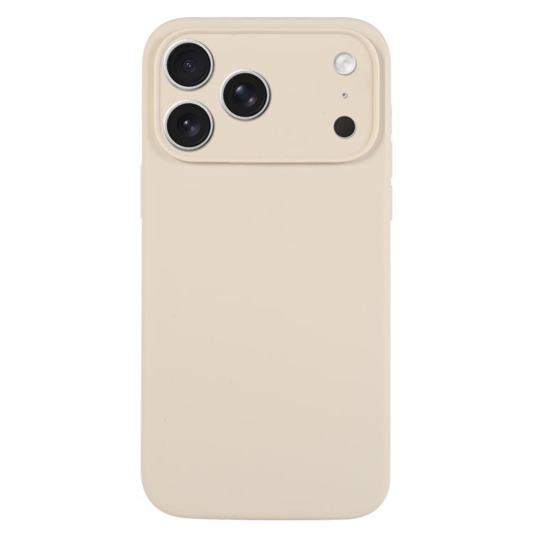 For iPhone 17 Pro Pure Color Liquid Silicone Fine Pore Phone Case(Antique White)