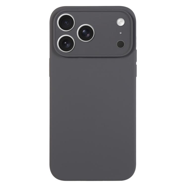 For iPhone 17 Pro Pure Color Liquid Silicone Fine Pore Phone Case(Charcoal Black)