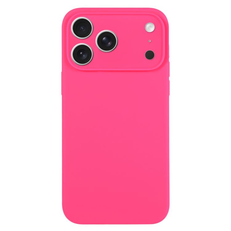 For iPhone 17 Pro Pure Color Liquid Silicone Fine Pore Phone Case(Fresh Pink)