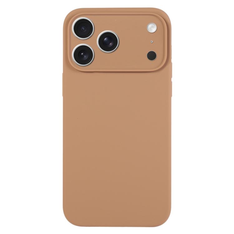 For iPhone 17 Pro Pure Color Liquid Silicone Fine Pore Phone Case(Light Brown)