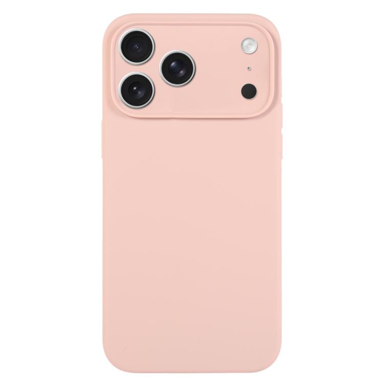 For iPhone 17 Pro Pure Color Liquid Silicone Fine Pore Phone Case(Sand Pink)