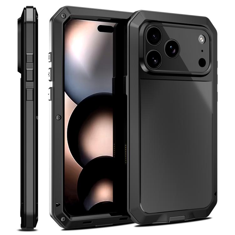 For iPhone 17 Pro RedPepper Triple-proof Metal Phone Case(Black)