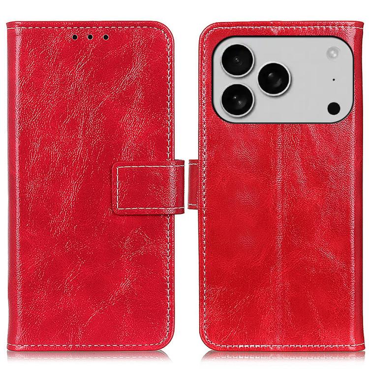 For iPhone 17 Pro Retro Crazy Horse Texture Horizontal Flip Leather Phone Case(Red)