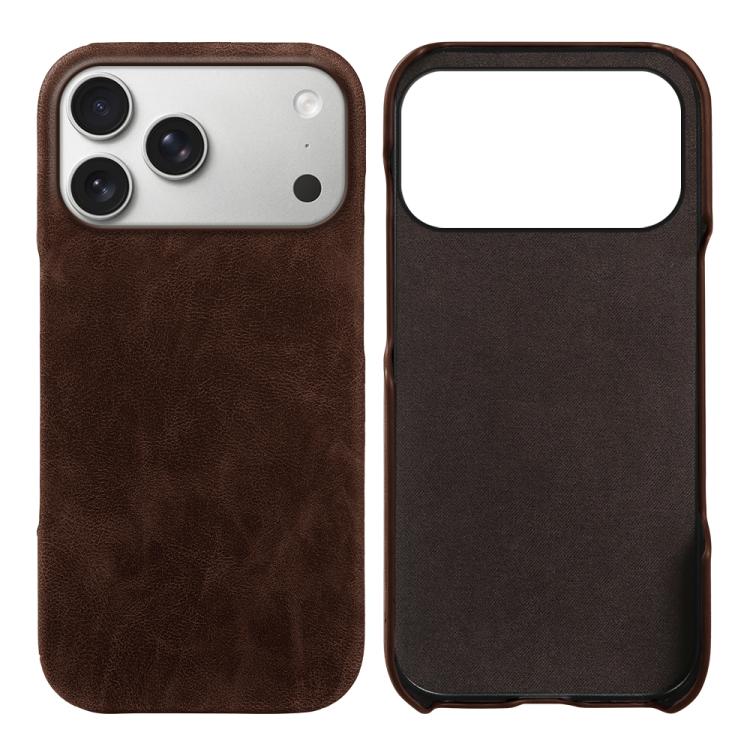 For iPhone 17 Pro Retro-skin Magnetic Vegan Leather Back Phone Case(Dark Brown)