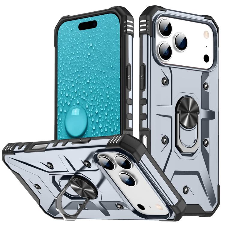 For iPhone 17 Pro Ring Holder Phone Case(Grey)
