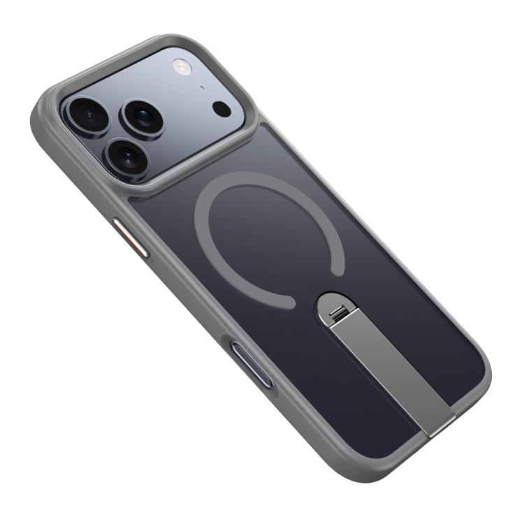 For iPhone 17 Pro Rotating Bar Holder Magnetic MagSafe Phone Case(Grey)
