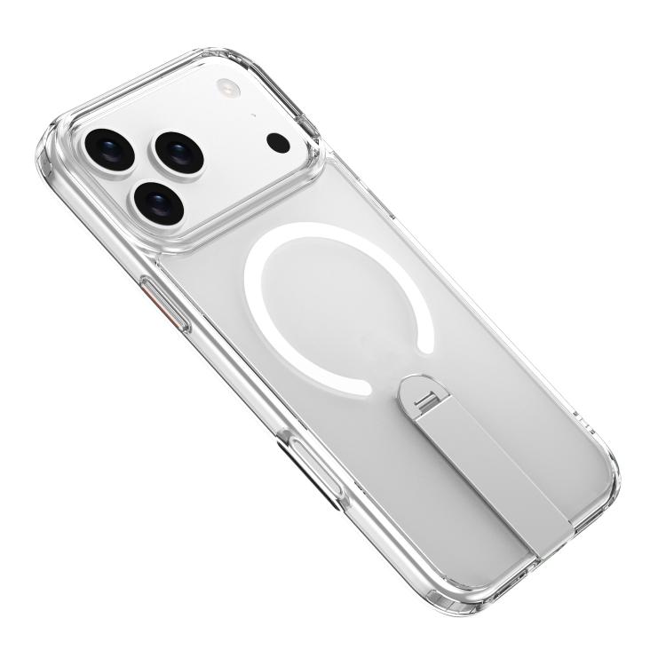 For iPhone 17 Pro Rotating Bar Holder Magnetic MagSafe Phone Case(Transparent)