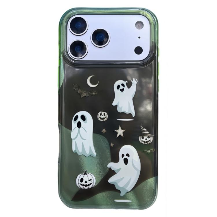 For iPhone 17 Pro Rounded Edge IMD Pattern TPU Phone Case(Ghost)