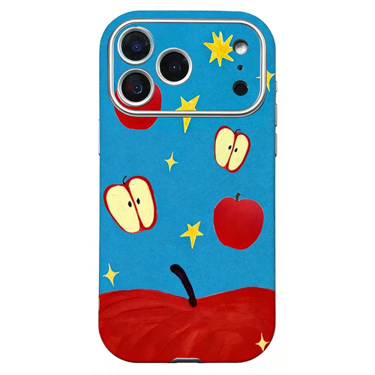 For iPhone 17 Pro Rounded Edge Large Window Silicone Phone Case(Red Apple)
