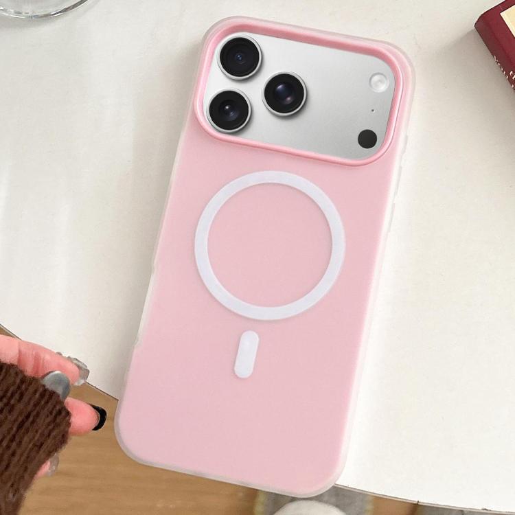 For iPhone 17 Pro Skin Feel MagSafe Magnetic PC Hybrid TPU Phone Case(Light Pink)
