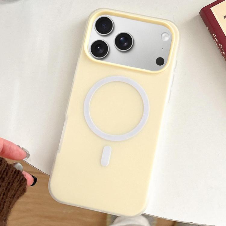 For iPhone 17 Pro Skin Feel MagSafe Magnetic PC Hybrid TPU Phone Case(Yellow)