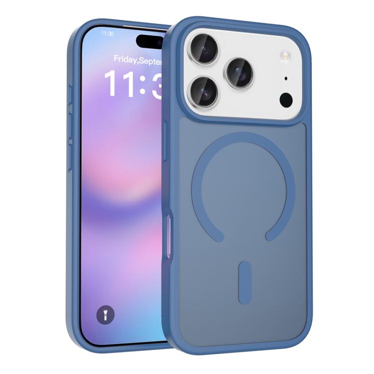For iPhone 17 Pro Skin Feel TPU Hybrid PC MagSafe Phone Case(Blue)