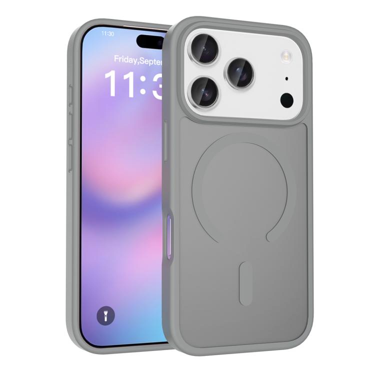 For iPhone 17 Pro Skin Feel TPU Hybrid PC MagSafe Phone Case(Dark Grey)