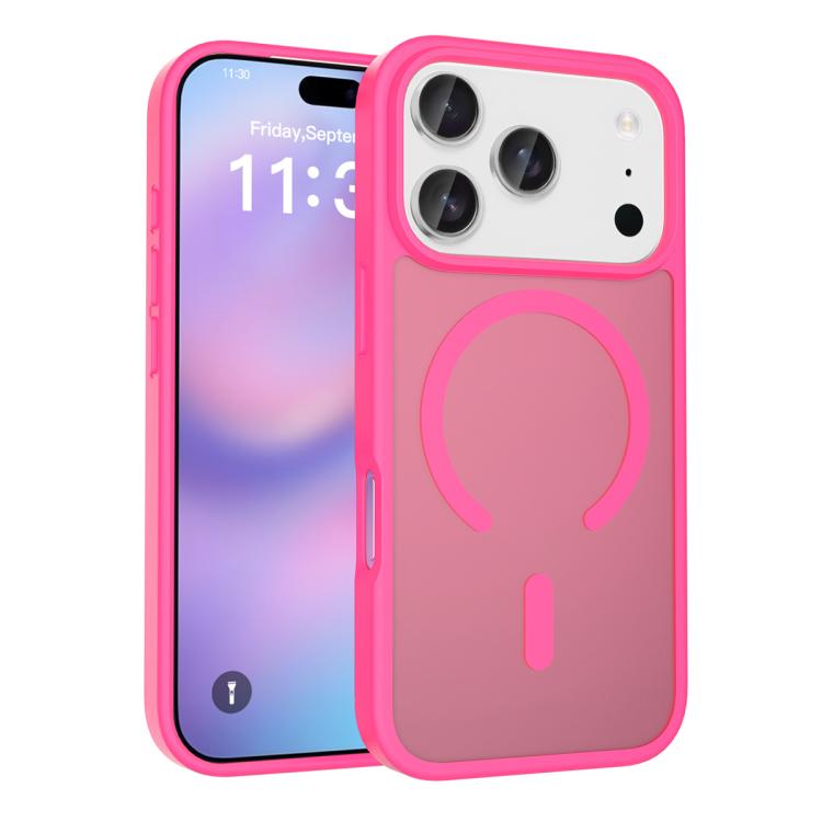 For iPhone 17 Pro Skin Feel TPU Hybrid PC MagSafe Phone Case(Rose Red)