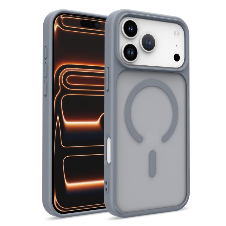 For iPhone 17 Pro Skin-Friendly Magnetic Shockproof TPU Hybrid PC Phone Case(Grey)
