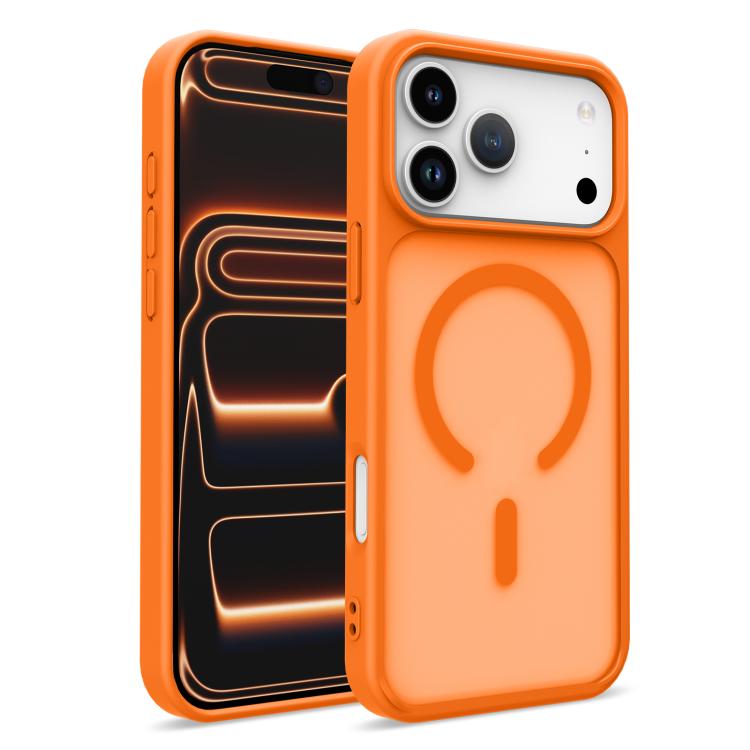 For iPhone 17 Pro Skin-Friendly Magnetic Shockproof TPU Hybrid PC Phone Case(Orange)
