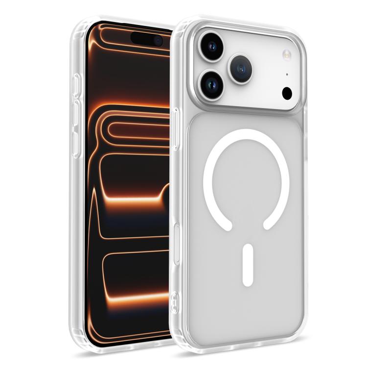 For iPhone 17 Pro Skin-Friendly Magnetic Shockproof TPU Hybrid PC Phone Case(White)