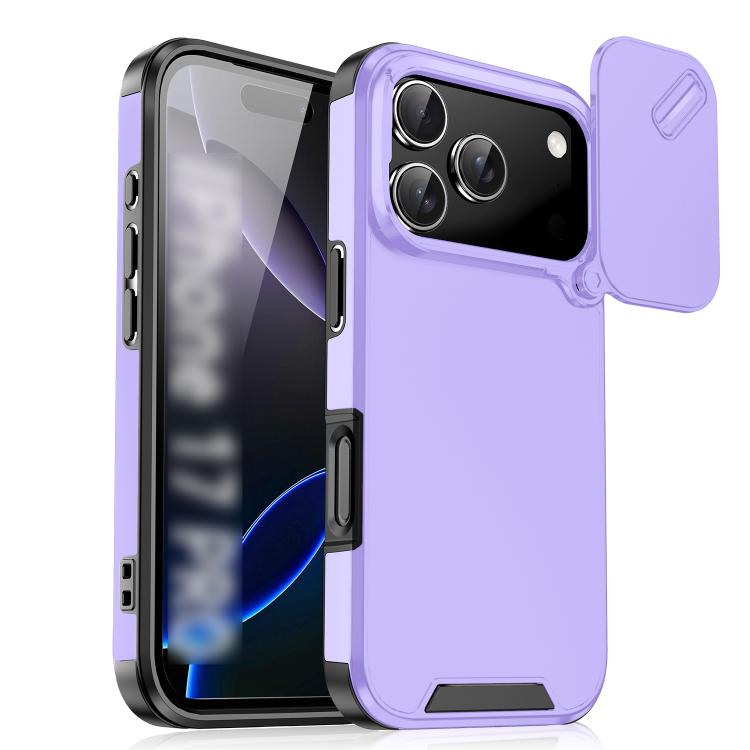 For iPhone 17 Pro Sliding Camshield TPU + PC Phone Case(Purple)