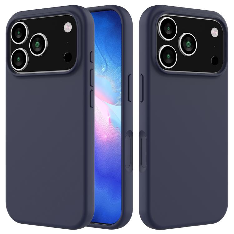 For iPhone 17 Pro Solid Color Silicone Phone Case(Midnight Blue)