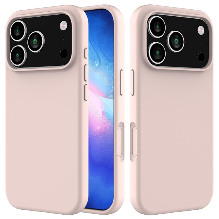 For iPhone 17 Pro Solid Color Silicone Phone Case(Sand Pink)