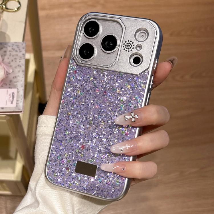 For iPhone 17 Pro Starry Sequin Diamond PC Phone Case(Light Purple)