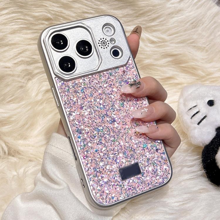 For iPhone 17 Pro Starry Sequin Diamond PC Phone Case(Pink)