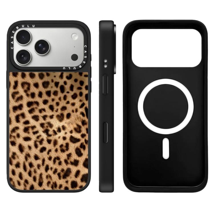 For iPhone 17 Pro Stars Leopard Series Pattern Camera Control Button Mirror Magnetic Phone Case(Brown Panthera Onca)