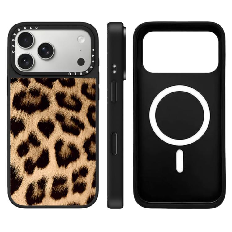 For iPhone 17 Pro Stars Leopard Series Pattern Camera Control Button Mirror Magnetic Phone Case(Classic Leopard)