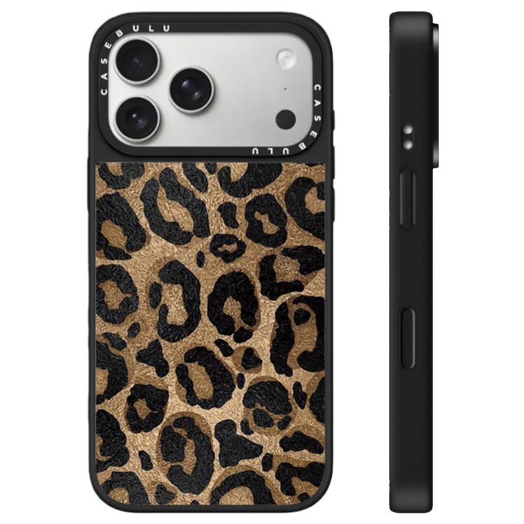 For iPhone 17 Pro Stars Leopard Series Pattern Camera Control Button Mirror Phone Case(Brown Leopard)