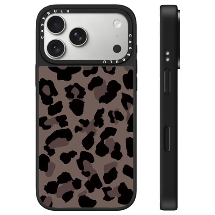 For iPhone 17 Pro Stars Leopard Series Pattern Camera Control Button Mirror Phone Case(Chocolate Leopard)