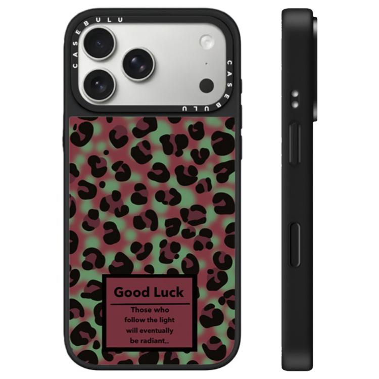 For iPhone 17 Pro Stars Leopard Series Pattern Camera Control Button Mirror Phone Case(Green Leopard)
