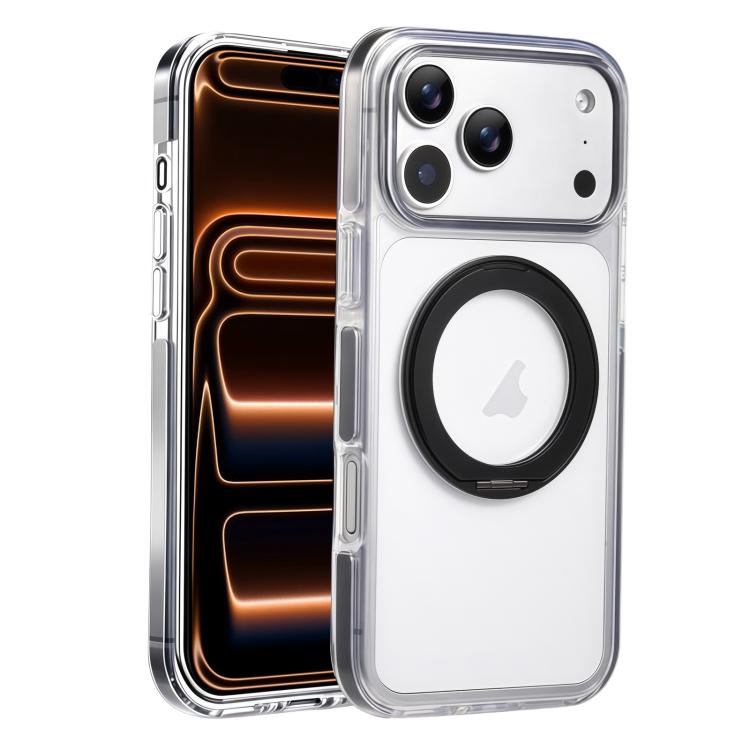 For iPhone 17 Pro Stress Relief Holder Magnetic Phone Case(Black)