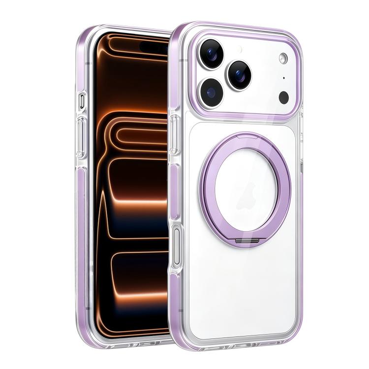 For iPhone 17 Pro Stress Relief Holder Magnetic Phone Case(Purple)