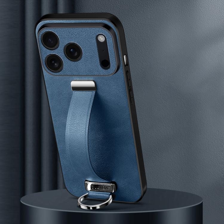 For iPhone 17 Pro SULADA Tide Cool Series PC Hybrid Leather Texture Skin Feel Phone Case(Blue)