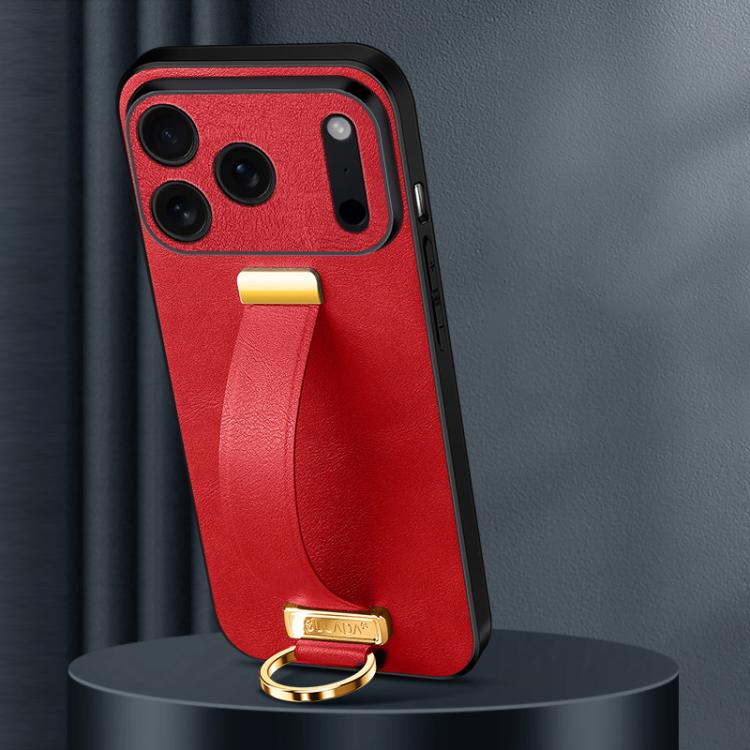 For iPhone 17 Pro SULADA Tide Cool Series PC Hybrid Leather Texture Skin Feel Phone Case(Red)