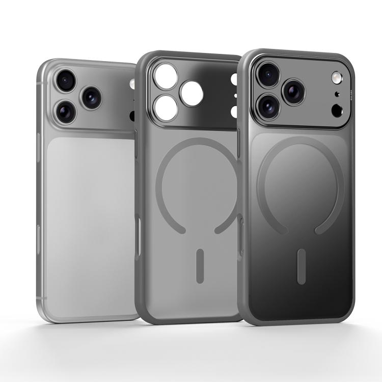 For iPhone 17 Pro SULADA Transforms Into 17 Pro Semi-Transparent Matte Magnetic Phone Case(Gray)