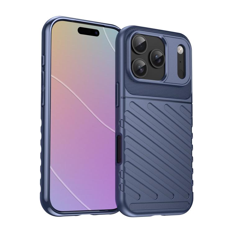 For iPhone 17 Pro Thunderbolt Shockproof Soft TPU Phone Case(Blue)