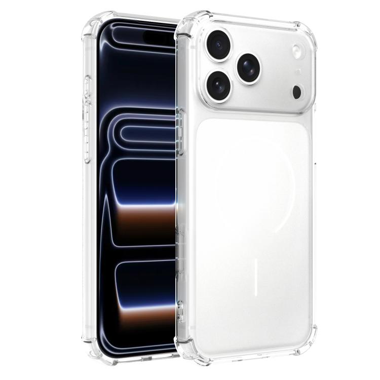 For iPhone 17 Pro Transforms Into 17 Large Window Frosted Airbag Shockproof TPU Phone Case(White)