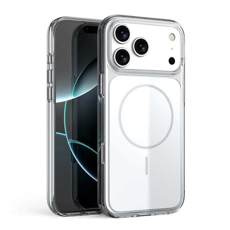 For iPhone 17 Pro Translucent PC Magnetic Shockproof Phone Case(White)