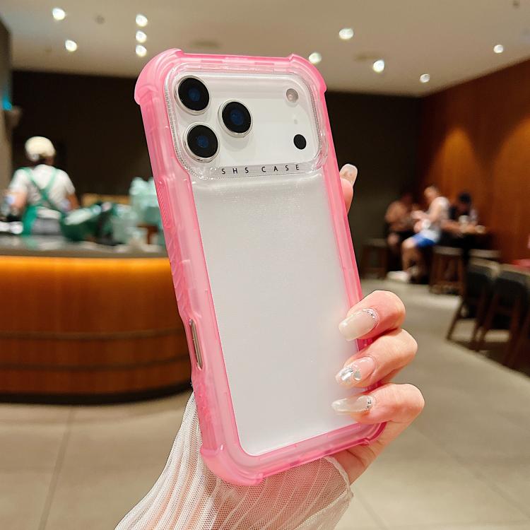 For iPhone 17 Pro Transparent Matte TPU Hybrid PC 3-in-1 Phone Case(Pink)