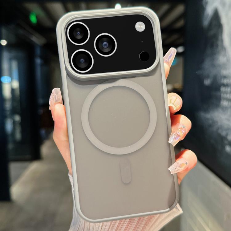 For iPhone 17 Pro Transparent TPU Hybrid PC Magsafe Phone Case(Grey)