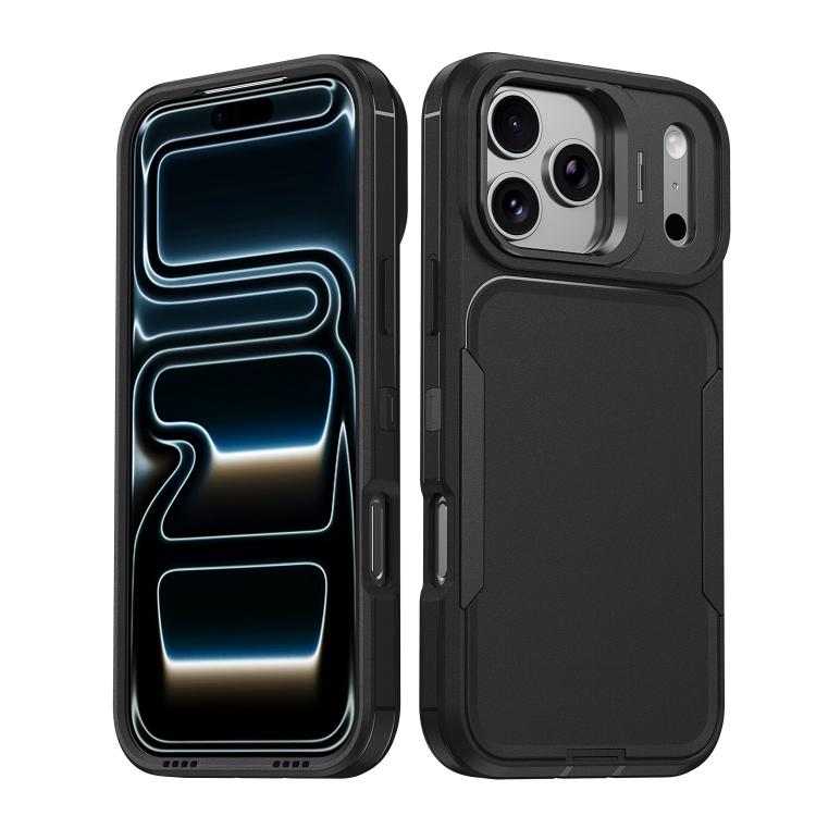 For iPhone 17 Pro Traveler Lens Frame Holder Phone Case(Black)