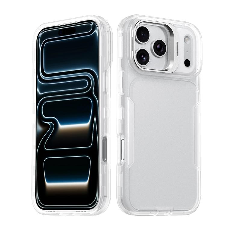 For iPhone 17 Pro Traveler Lens Frame Holder Phone Case(Semi-transparent)