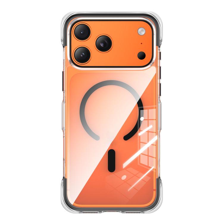 For iPhone 17 Pro Vacuum-Sealed Transparent Airbag Magnetic Acrylic Phone Case(Black)