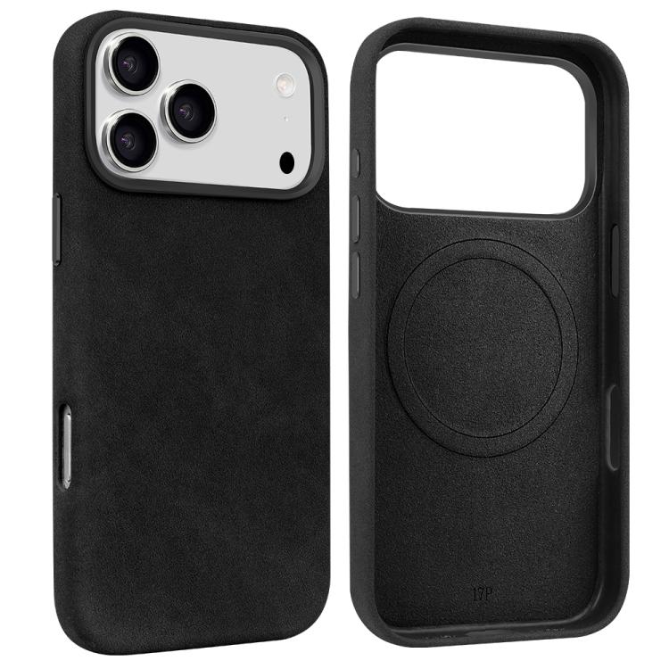 For iPhone 17 Pro VIETAO Suede MagSafe PU Leather Phone Case(Black)