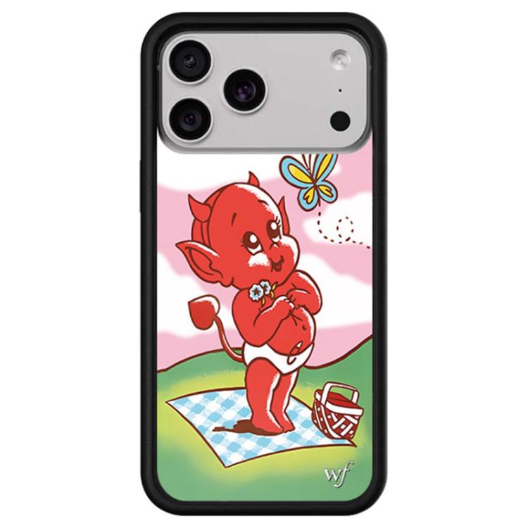 For iPhone 17 Pro WildFlow Cartoon Party Series Pattern Phone Case(Little Devil Boy)
