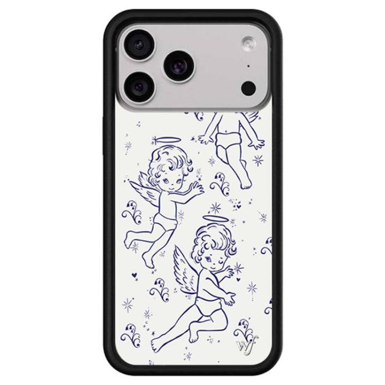 For iPhone 17 Pro WildFlow Clock Sheep Series Pattern Phone Case(Three Angels)