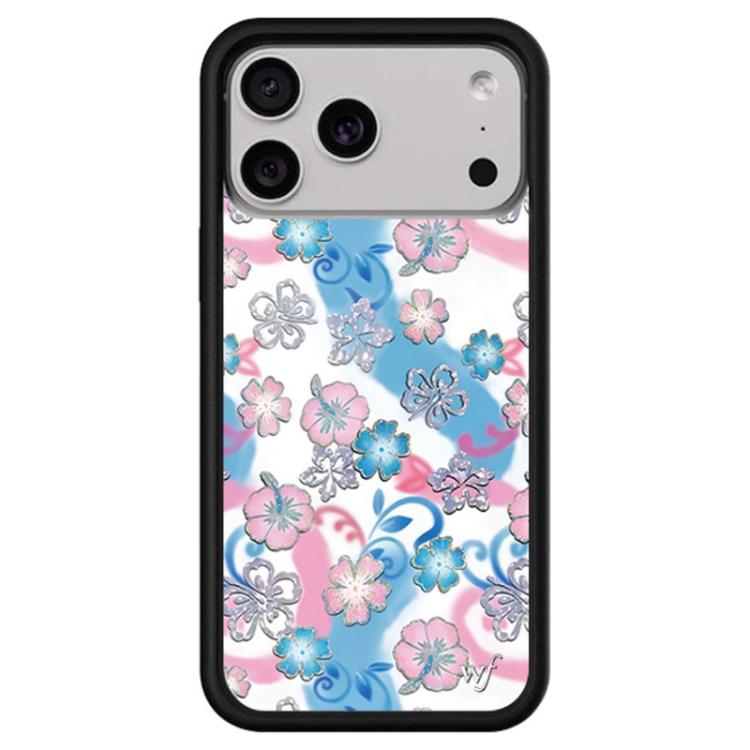 For iPhone 17 Pro WildFlow Floral Series Pattern Phone Case(Blue Pink Flowers)