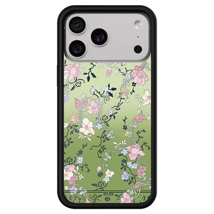 For iPhone 17 Pro WildFlow Party Series Pattern Phone Case(Gallery Girl Green)